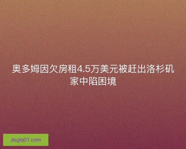 奥多姆因欠房租4.5万美元被赶出洛杉矶家中陷困境